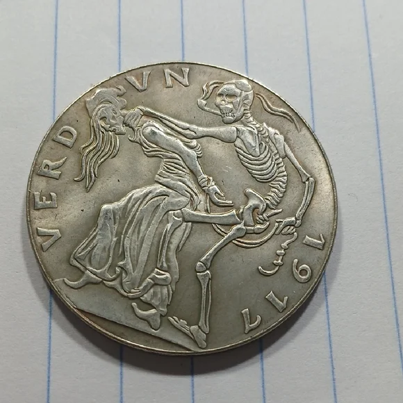 Vintage Silver Coin with Engraving - Picture 3 of 5
